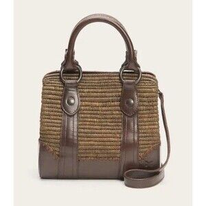 FRYE  Melissa Raffia Crossbody Frye Woven Leather & Raffia Satchel Crossbody Bag